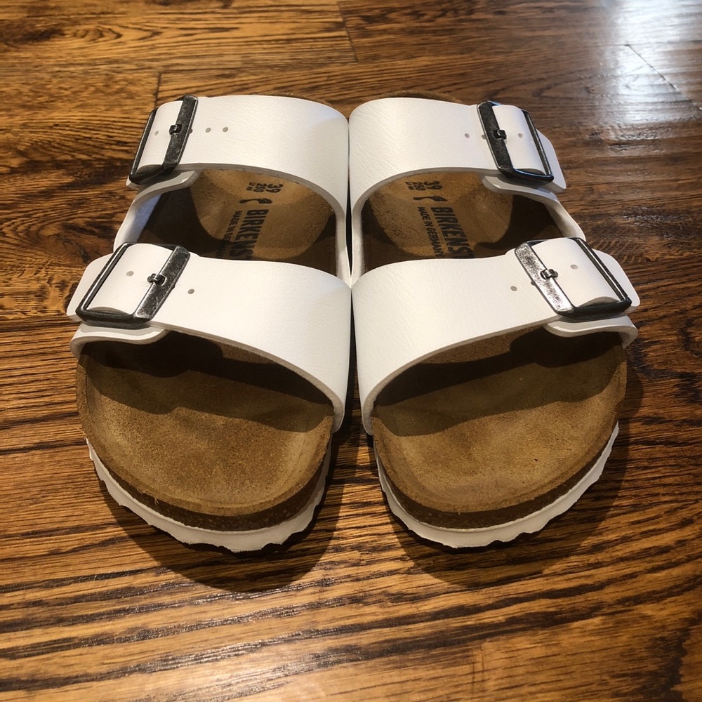 SOLD. White Arizona Birkenstocks